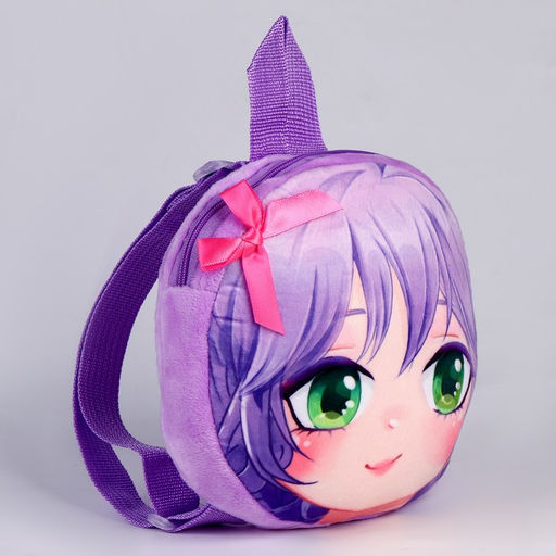 Рюкзак детский для девочки Аниме, плюшевый, фиолетовый