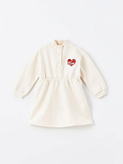 Dik Yaka Uzun Kollu K?z Bebek Elbise