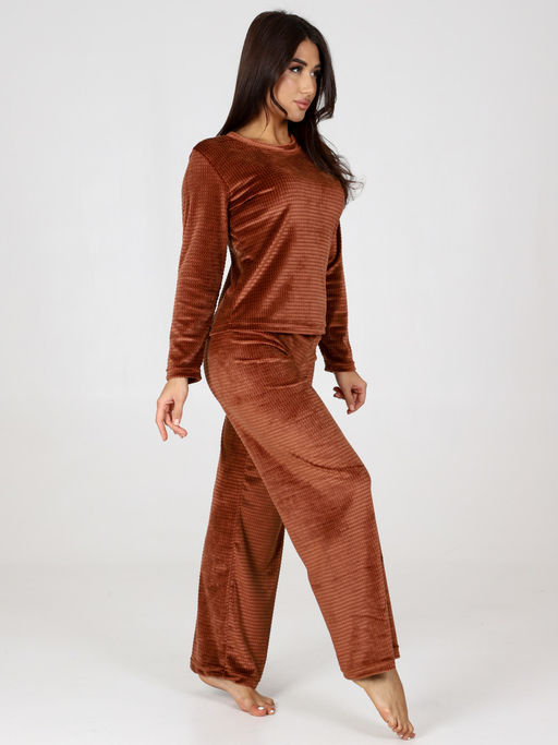 454 Пижама женская брюки (Коричневый) - А-дина фото 2