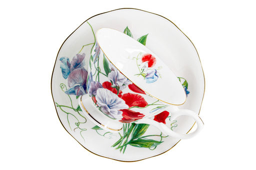 Пара чайная, 2 перс, 4 пр, 180 мл, белая, с золотистым кантом, Душистый горошек, Summer garden - Anna lafarg фото 7