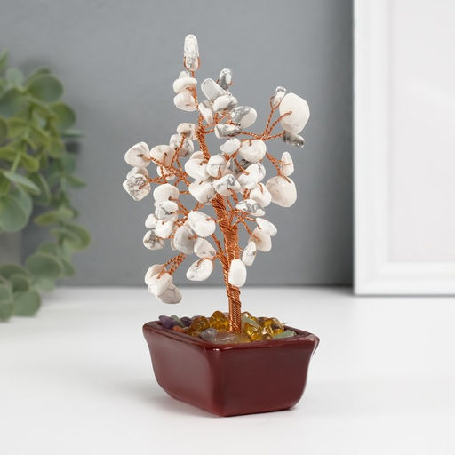 Бонсай декоративный «Денежное дерево с мрамором», 60 камней, 12.5×5.2×7 см