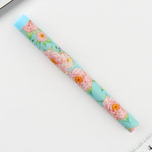 Цена за 10 шт. Ручка шариковая, синяя паста, 0.7 мм, с колпачком, пластик Пионы