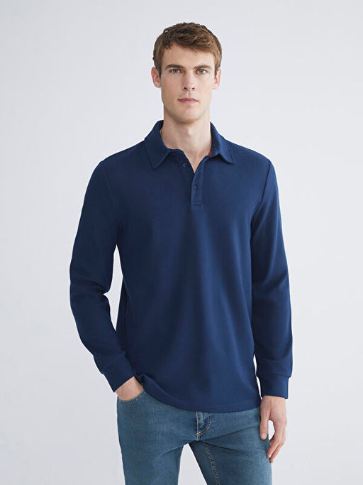 Polo Yaka Uzun Kollu Erkek Ti??rt