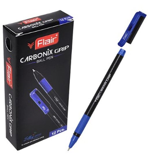 Цена за 2 шт.Ручка шар. FLAIR "CARBONIX GRIP" синяя (F-1377) 0.7мм, карбоновый корпус
