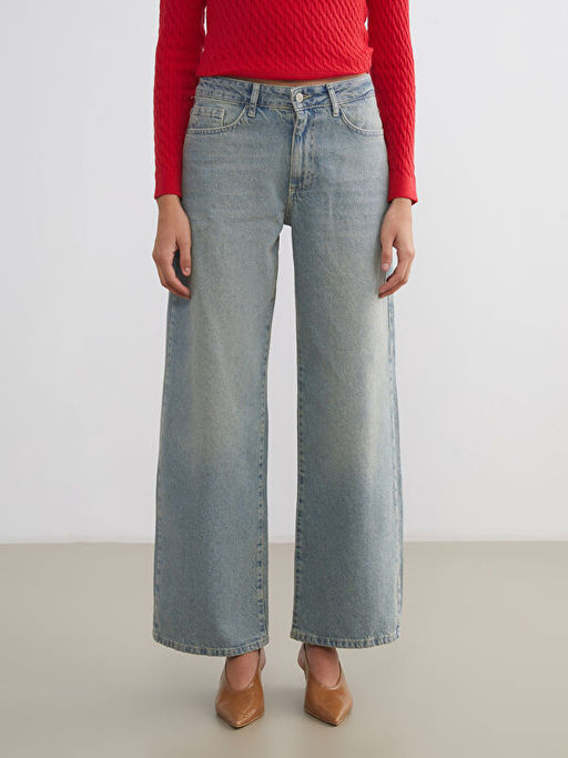 Wideleg Kad?n Jean Pantolon