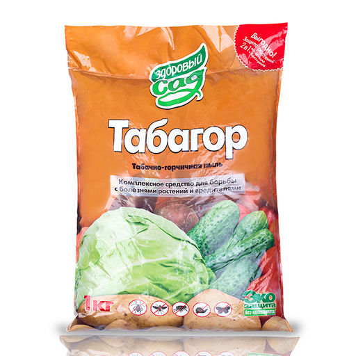 Табагор (горчично-табачная пыль) 1кг (от тли,трипсов,клопов,моли,клещей,улиток,слизней,гусениц)