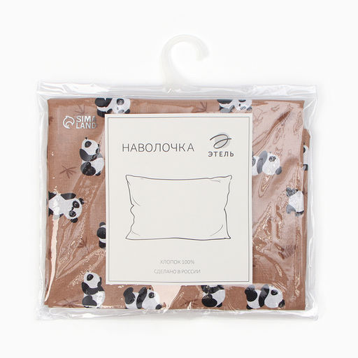 Наволочка Этель Lazy panda 50х70 см, 100% хлопок, бязь  фото 4