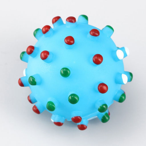 Игрушка пищащая Бактерия для собак, 6,3 см, голубая - Пижон фото 2