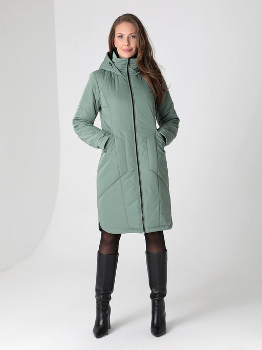 24329 Полупальто дем. зеленый - Dizzyway фото 3