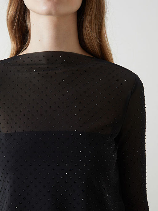 Bisiklet Yaka Ta?l? Kad?n Bluz