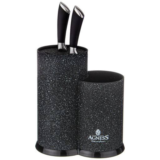 ПОДСТАВКА ДЛЯ НОЖЕЙ AGNESS BLACK MARBLE УНИВЕРСАЛЬНАЯ,20*12*22СМ  фото 3