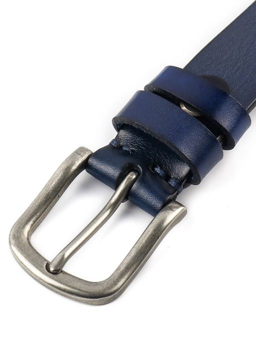 Мужской кожаный ремень Dierhoff ДРК 3052/2-30 Синий - Sergio valentini фото 7