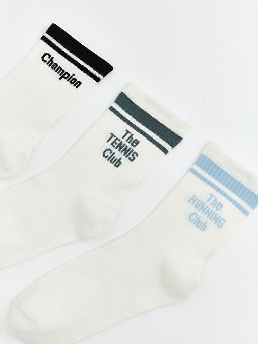 Bask?l? Kad?n Soket ?orap 3l?