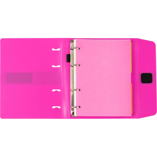 Бизнес-тетрадь со смен.блоком 120л,кл,А5, Розовый,пропилен. обл. налипучке