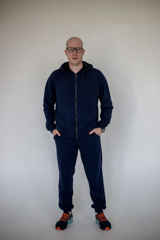 265ПМ Костюм мужской на молнии, т.синий (3хнитка петля) - Knitka wear фото 9