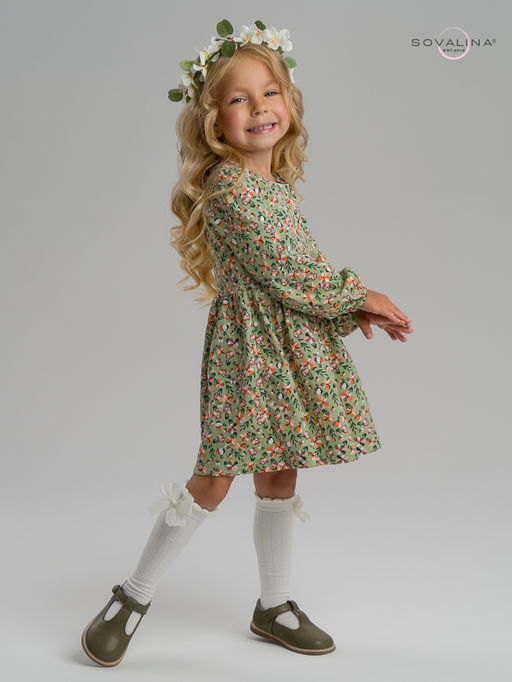 Платье Моана цветочки на хаки - Sovalina фото 20