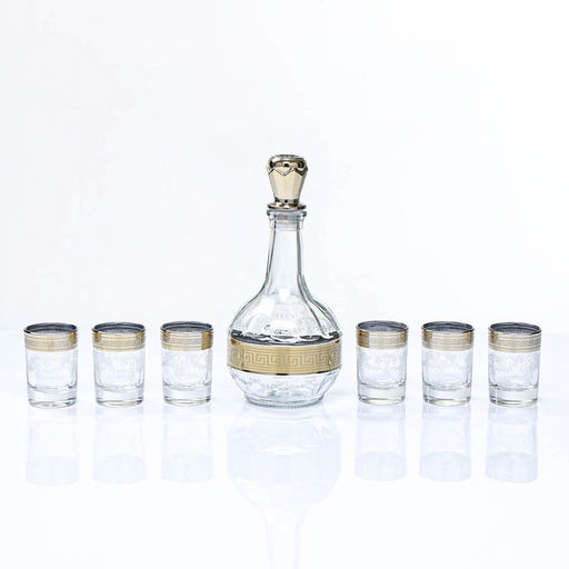 Мини-бар «Барокко», барная стойка, графин, 6 стопок, стекло