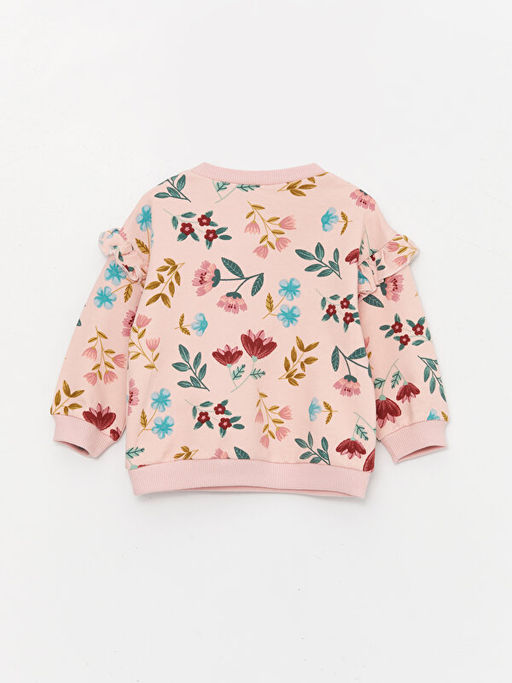 Bisiklet Yaka Uzun Kollu K?z Bebek Sweatshirt ve Pantolon 2li Tak?m - Waikiki фото 3