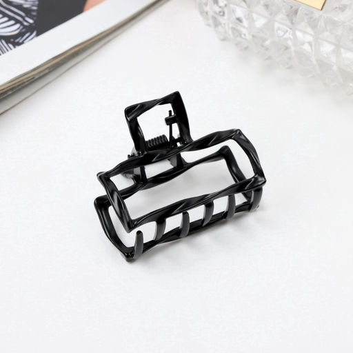 Цена за 6 шт. Крабик для волос «Сабина», прямой, 4 см, чёрный