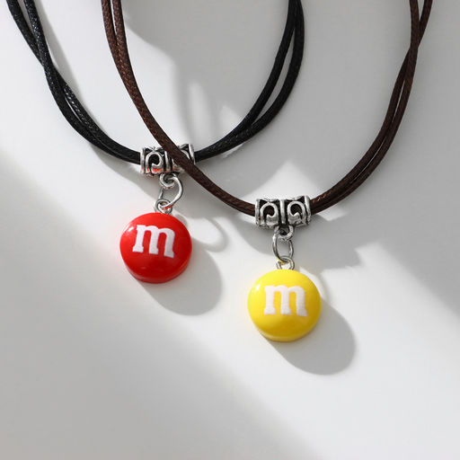 Браслеты парные «Неразлучники» две буквы, цветные, d=5,5 см