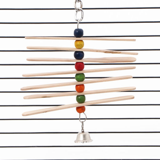 Игрушка для птиц Вертушка с колокольчиком 20 х 11 см - Пижон фото 5