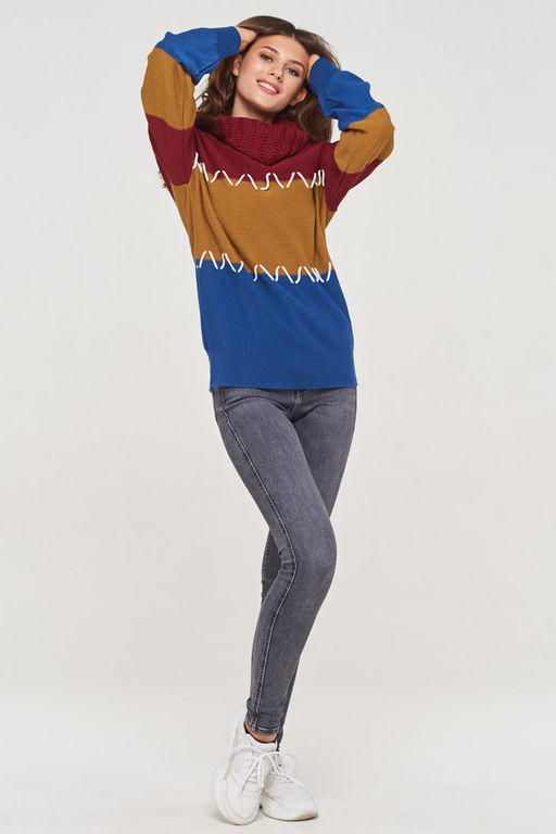 Свитер женский BY192-40017. 037/176/036/10480 ниагара/горчица/марсала/молоко