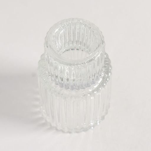 Цена за 2 шт. Стеклянный подсвечник «Цилиндр. Столбик», двухсторонний, прозрачный, d=2 и 3.5 см, 4.2×4.2×6.8 см