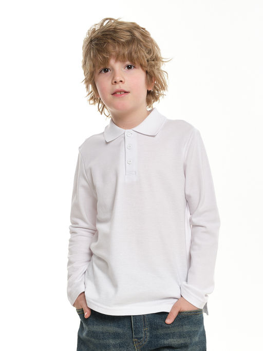 Футболка поло для мальчика в школу белый 22-1755 белый - Mini maxi фото 7