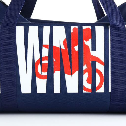 Сумка спортивная на молнии TEXTURA, с подкладкой, длинный ремень, маленький размер, с принтом, синяя