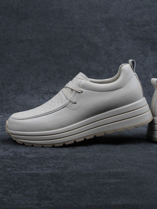 03-A1011-2 BEIGE Полуботинки спортивные женские (натуральная кожа)