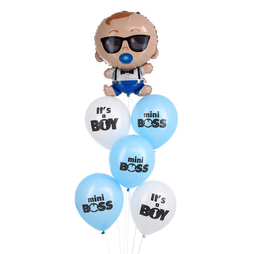 Воздушные шары, букет Mini Boss, набор 6 шт.