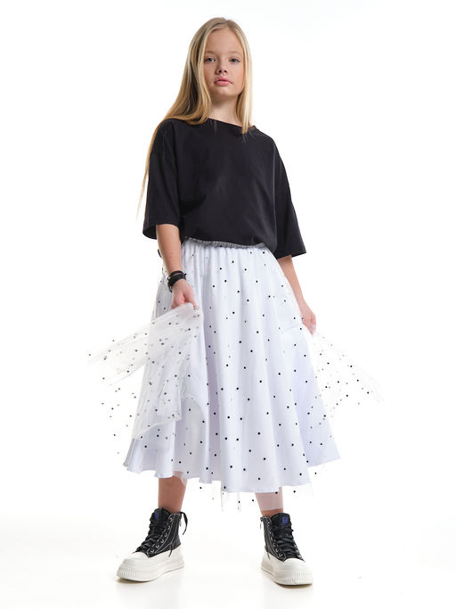 Юбка пачка длинная из фатина 22-7608 черный/зол. звезды - Mini maxi фото 7