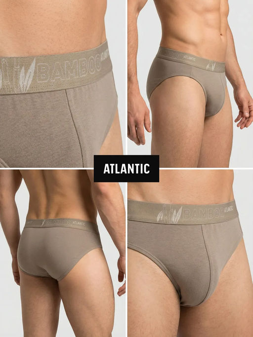 ATLANTIC 3MP-213 Трусы спорт Bamboo - набор 3 шт. бежевый + коричневый + сине-зеленый  фото 10