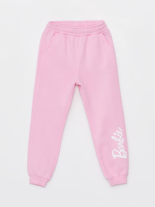 Bisiklet Yaka Barbie Bask?l? Uzun Kollu K?z ?ocuk Sweatshirt ve E?ofman Alt? - Waikiki фото 3