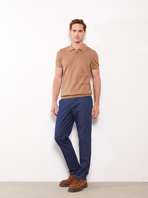 Polo Yaka K?sa Kollu Erkek Triko Kazak