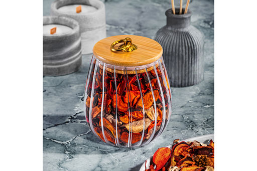 Банка стеклянная 650 мл 10,5*10,5*13 см с деревянной крышкой с силиконовым уплотнителем - Elan gallery фото 5