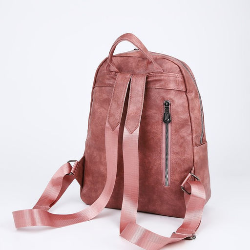Рюкзак женский из искусственной кожи на молнии, 2 кармана, цвет розовый - Simaland фото 2