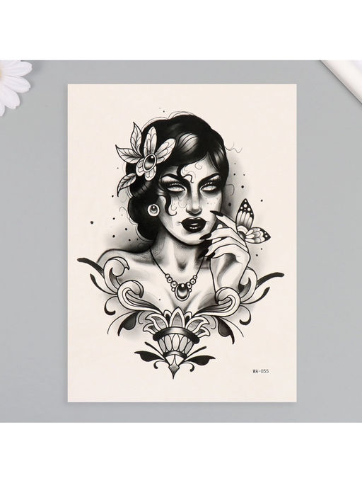 Цена за 2 шт. Переводная тату на тело цветная Пустая душа, 26.1?14.6 см