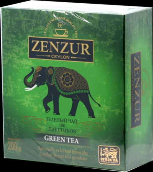 Zenzur. Green tea 200 гр. карт.пачка, 100 пак.