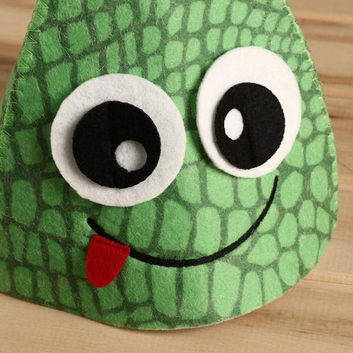 Шапка для бани Дракончик с гребнем фетр зелёный - Simaland фото 2