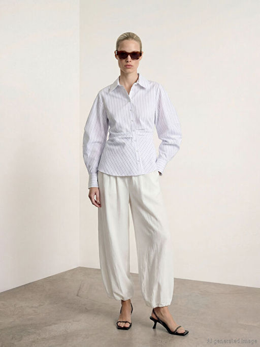 ?izgili Balon Kollu B?zg?l? Kad?n G?mlek