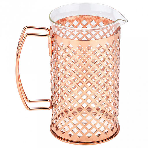 Френч-пресс металлический корпус "Восторг" 800мл, д10см h19см, глянцевый, цвет - розовое золото (медный), колба - термостойкое стекло д9,7см h15,3см, в подарочной коробке (Китай)