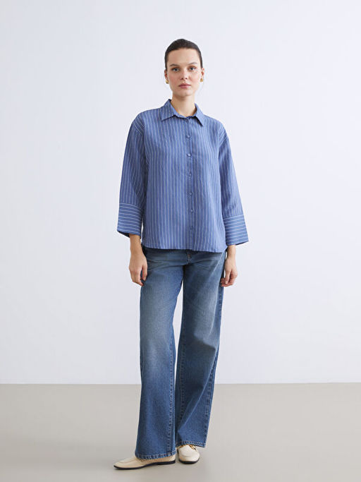 ?izgili Oversize Kad?n G?mlek