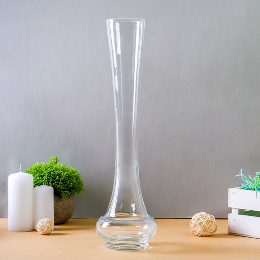 Ваза «Симфония», 40×7 см, стекло, прозрачная
