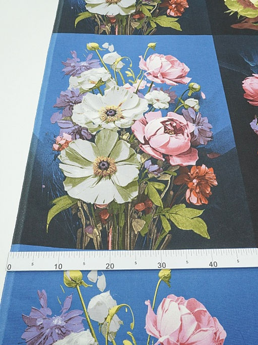 Рогожка Цветочное искушение, ш.1.5м, хлопок-100%, 165гр/м.кв, раппорт 63см - Купава фото 5