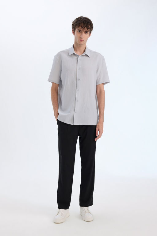 Regular Fit Polo Yaka Krink_l Yazl_k K_sa Kollu G_mlek - Defacto фото 2