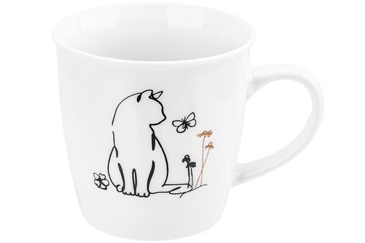 Кружка 340 мл 12,5*9*9,2 см Кот и Бабочка NEW BONE CHINA - Elan gallery фото 4