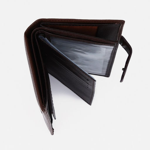 Обложка на кнопке, для автодокументов, паспорта, карт, купюр, цвет коричневый - Simaland фото 3