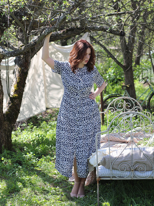 Белорусское платье-рубашка из хлопка летнее - Almond фото 3