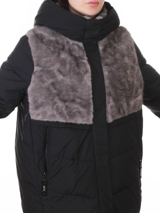 M-8869 BLACK Куртка зимняя женская (150 гр. холлофайбер)
